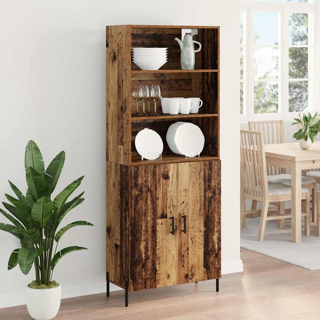 Hoge kast Oud Hout 69,5 x 32,5 x 180 cm Bewerkt hout is nu te koop bij PeponiXL, paradijselijk wonen!
