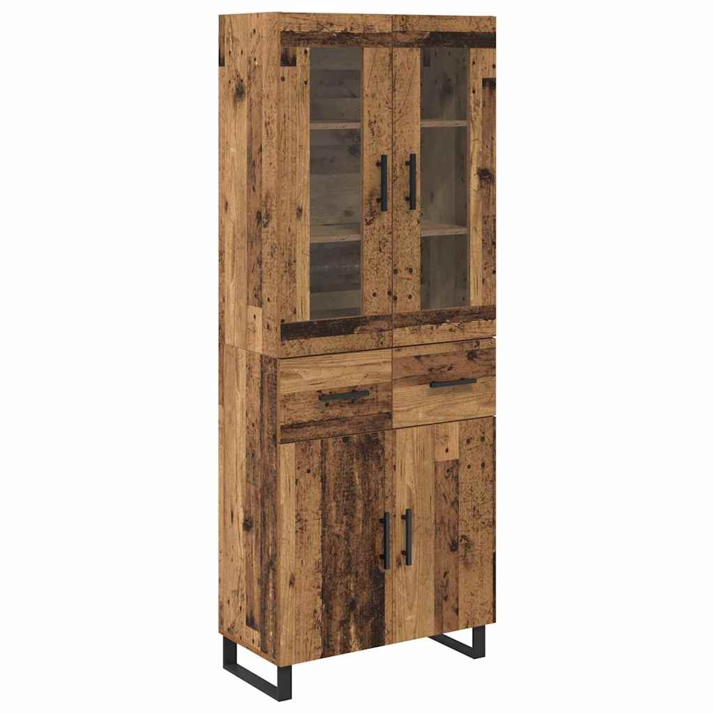 Hoge kast met lade 2 pcs Oud Hout Bewerkt hout is nu te koop bij PeponiXL, paradijselijk wonen!