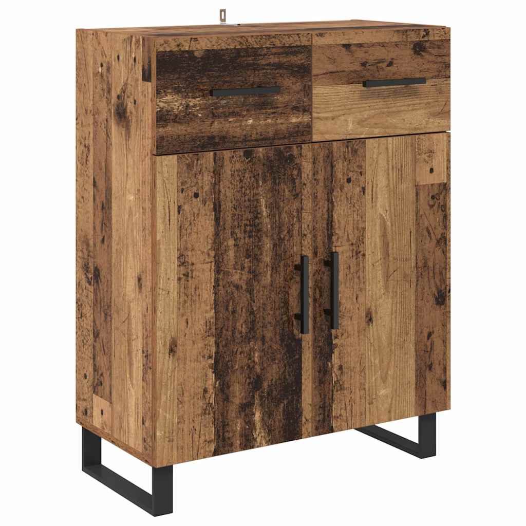 Hoge kast met lade 2 pcs Oud Hout Bewerkt hout is nu te koop bij PeponiXL, paradijselijk wonen!