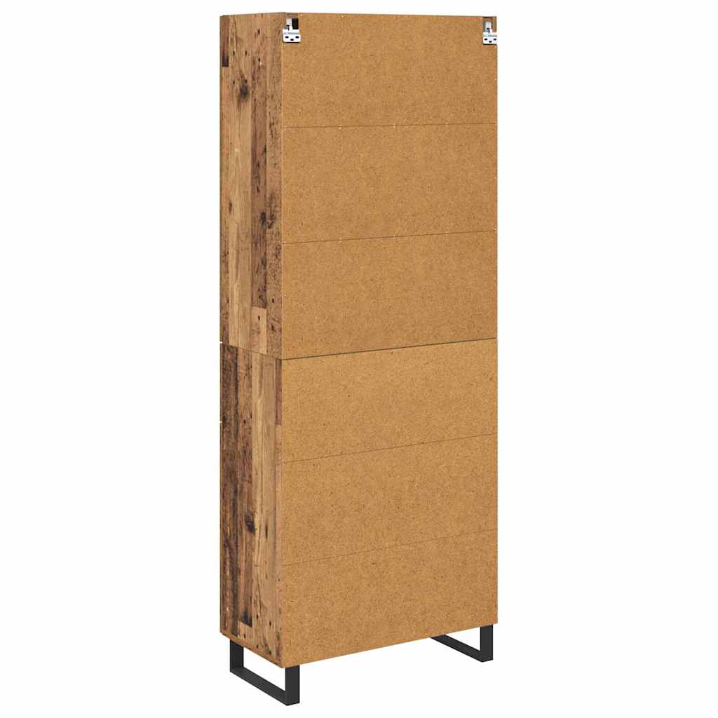 Hoge kast met lade 2 pcs Oud Hout Bewerkt hout is nu te koop bij PeponiXL, paradijselijk wonen!