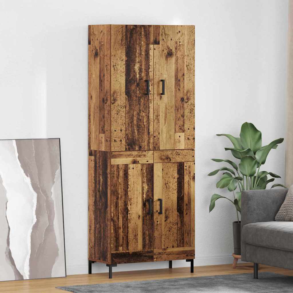 Highboard Oud Hout 69,5 x 34 x 180 cm Bewerkt hout is nu te koop bij PeponiXL, paradijselijk wonen!