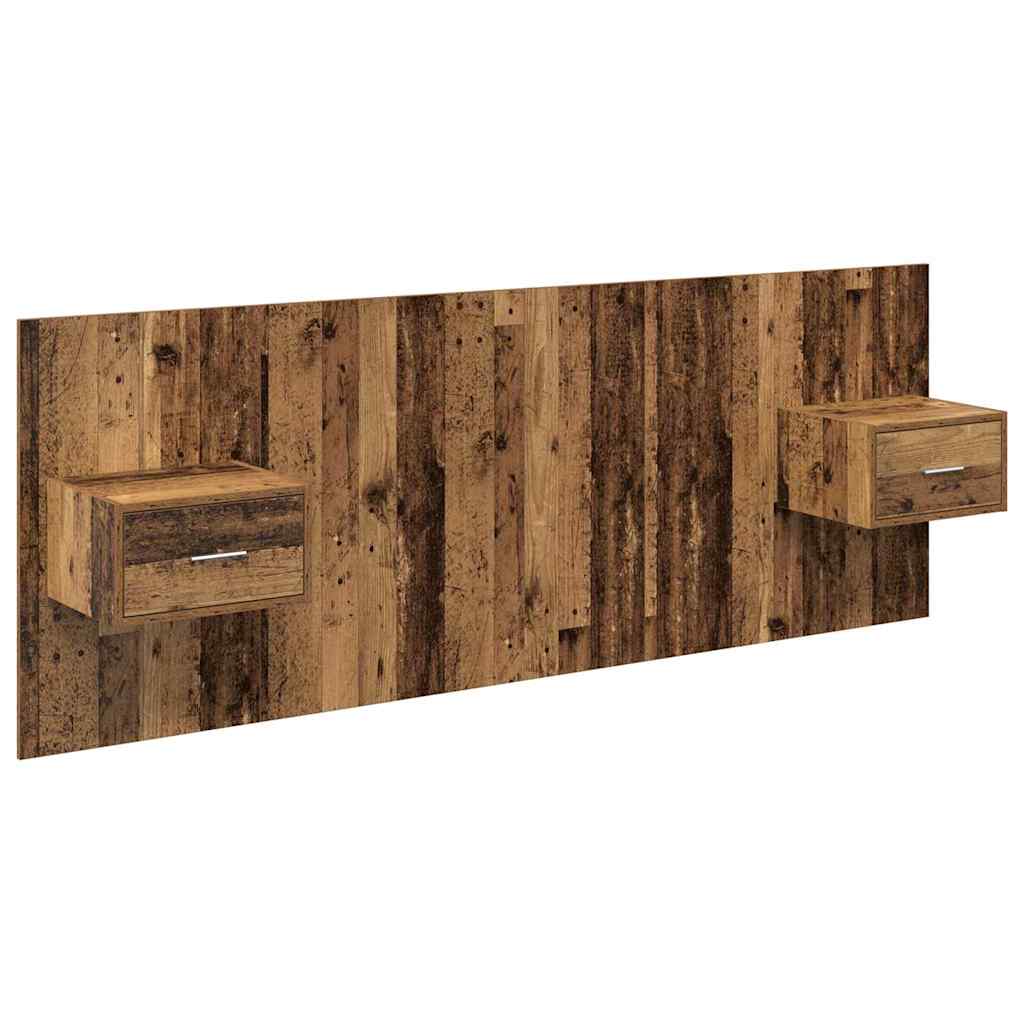 Hoofdbord Met Kast met lade 3 pcs Oud Hout Bewerkt hout is nu te koop bij PeponiXL, paradijselijk wonen!