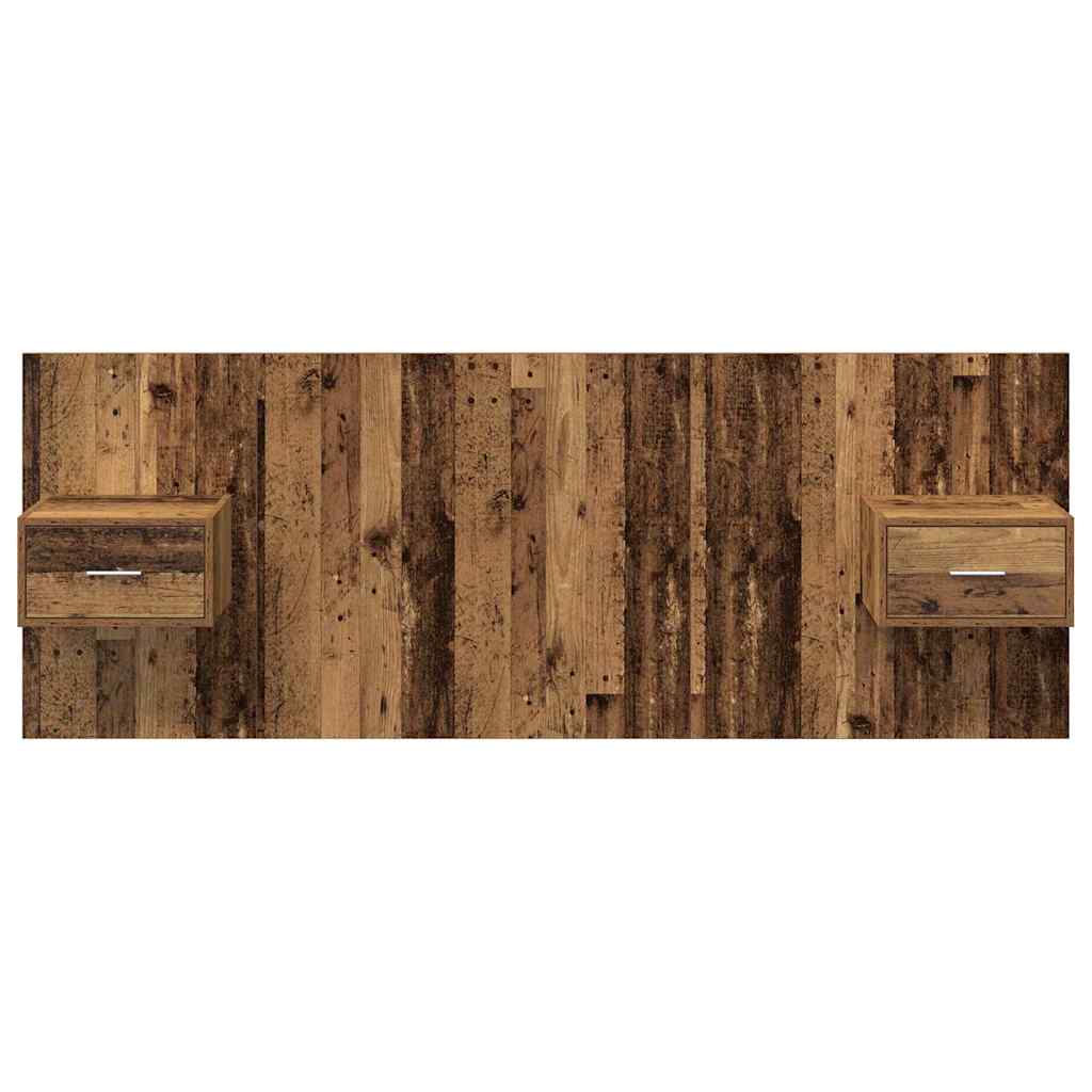 Hoofdbord Met Kast met lade 3 pcs Oud Hout Bewerkt hout is nu te koop bij PeponiXL, paradijselijk wonen!
