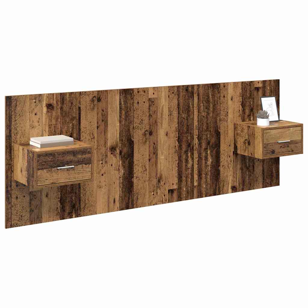 Hoofdbord Met Kast met lade 3 pcs Oud Hout Bewerkt hout is nu te koop bij PeponiXL, paradijselijk wonen!