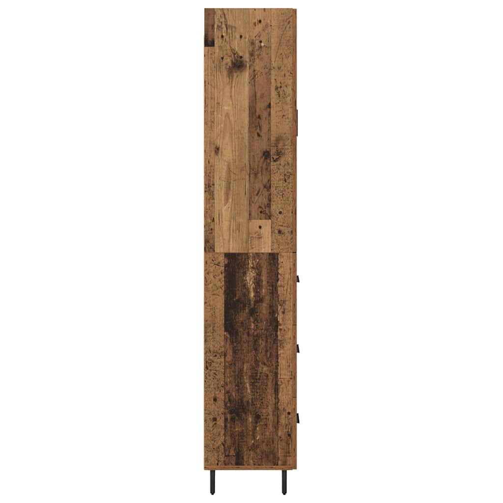 Hoge kast met lade 2 pcs Oud Hout Geengineerd Hout en Glas is nu te koop bij PeponiXL, paradijselijk wonen!