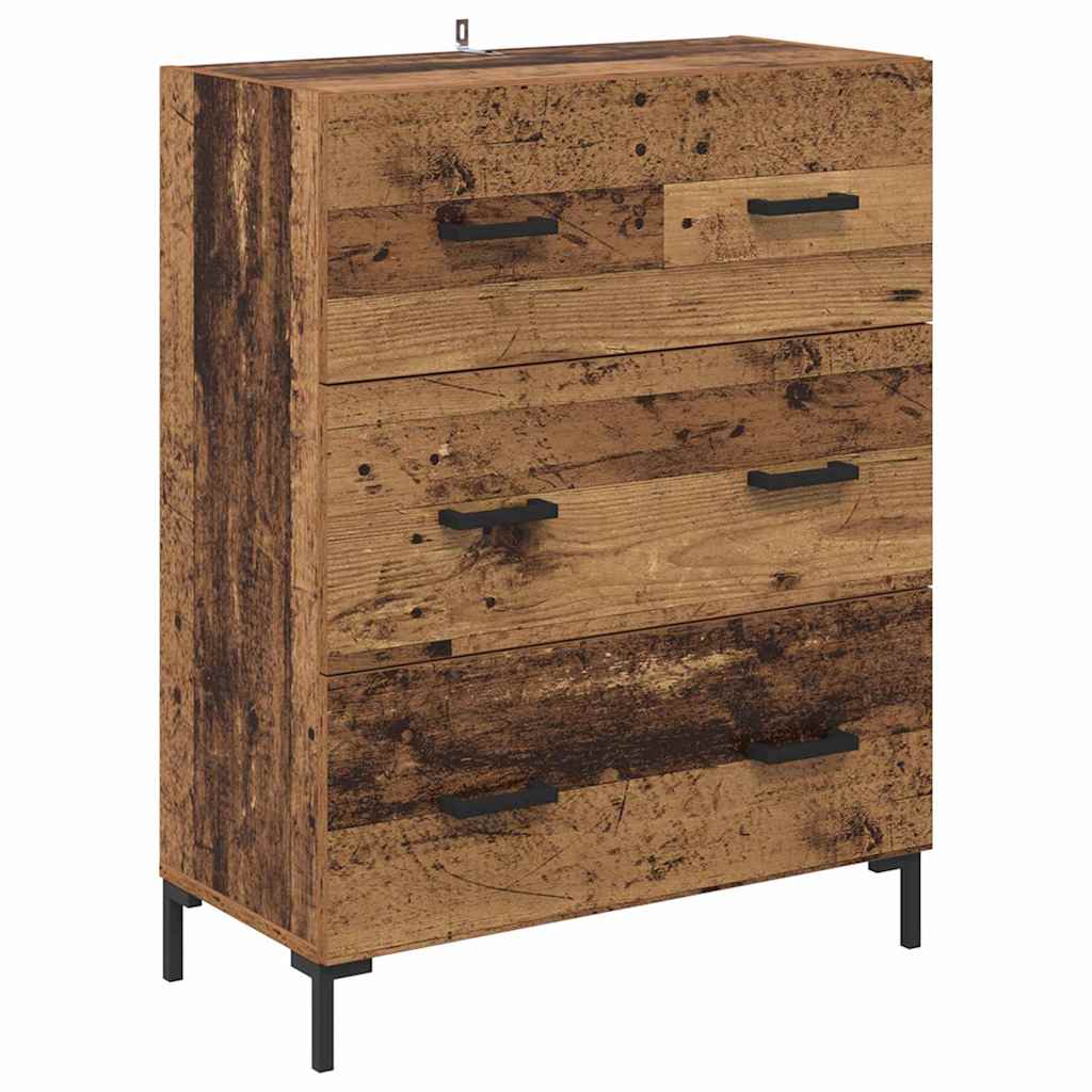 Hoge kast met lade Oudhout 69,5 x 34 x 180 cm Bewerkt hout is nu te koop bij PeponiXL, paradijselijk wonen!