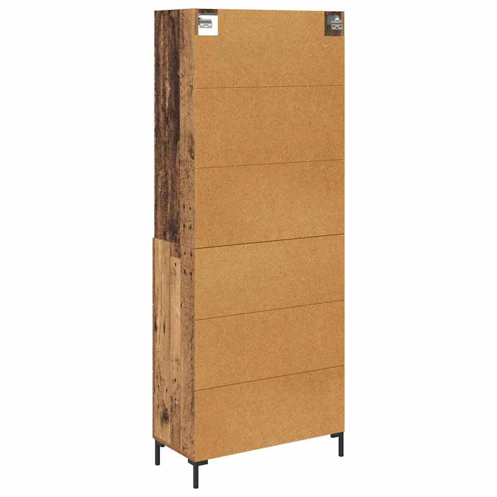 Hoge kast met lade Oudhout 69,5 x 34 x 180 cm Bewerkt hout is nu te koop bij PeponiXL, paradijselijk wonen!
