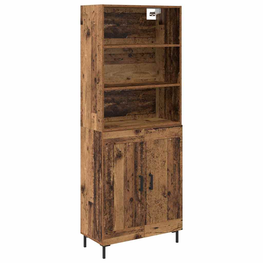 Hoge kast Oudhout 69,5 x 34 x 180 cm Bewerkt hout is nu te koop bij PeponiXL, paradijselijk wonen!