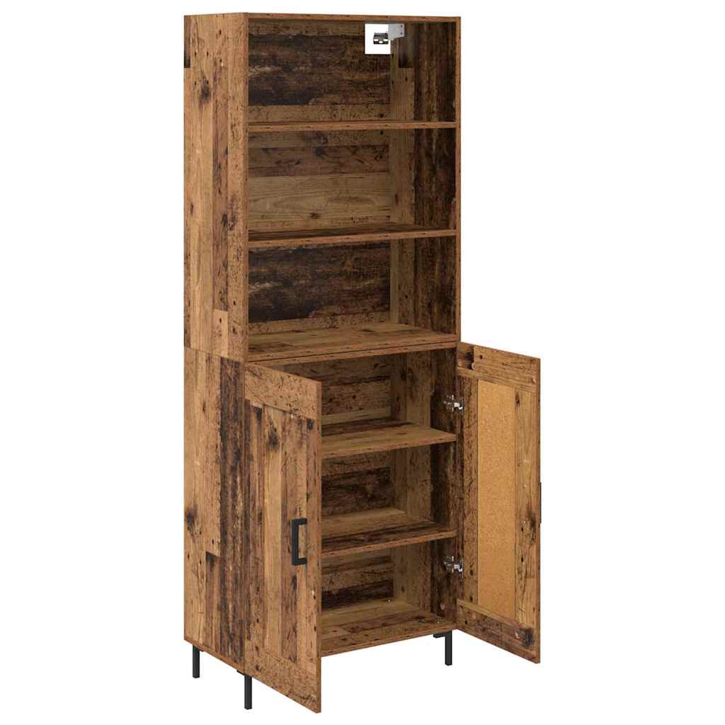 Hoge kast Oudhout 69,5 x 34 x 180 cm Bewerkt hout is nu te koop bij PeponiXL, paradijselijk wonen!