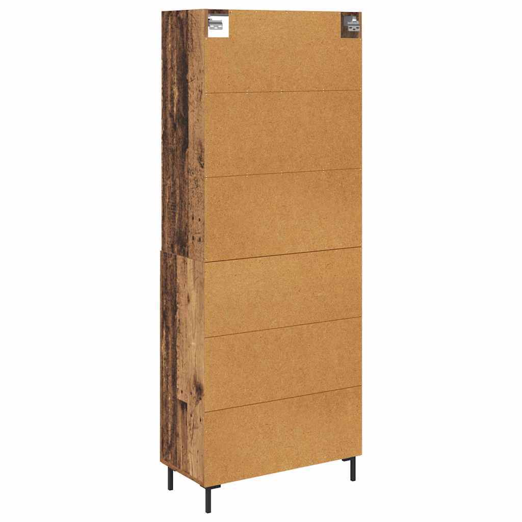Hoge kast Oudhout 69,5 x 34 x 180 cm Bewerkt hout is nu te koop bij PeponiXL, paradijselijk wonen!