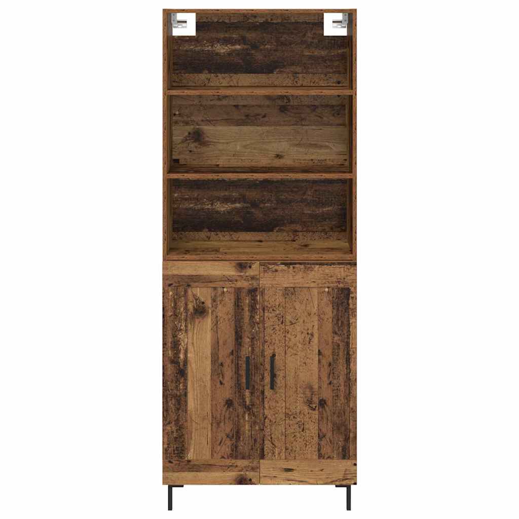 Hoge kast Oudhout 69,5 x 34 x 180 cm Bewerkt hout is nu te koop bij PeponiXL, paradijselijk wonen!