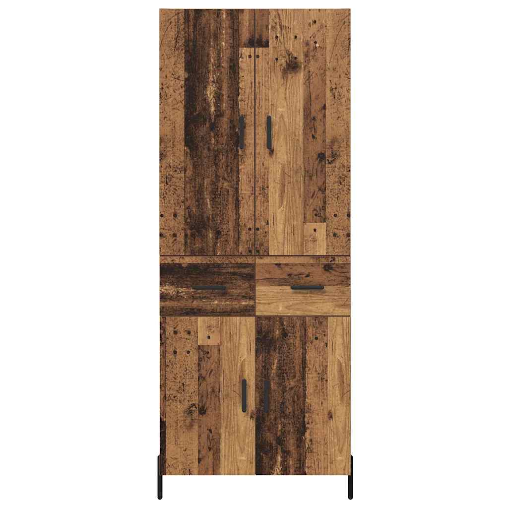 Highboard met lade Oud Hout 69,5 x 34 x 180 cm Bewerkt hout is nu te koop bij PeponiXL, paradijselijk wonen!