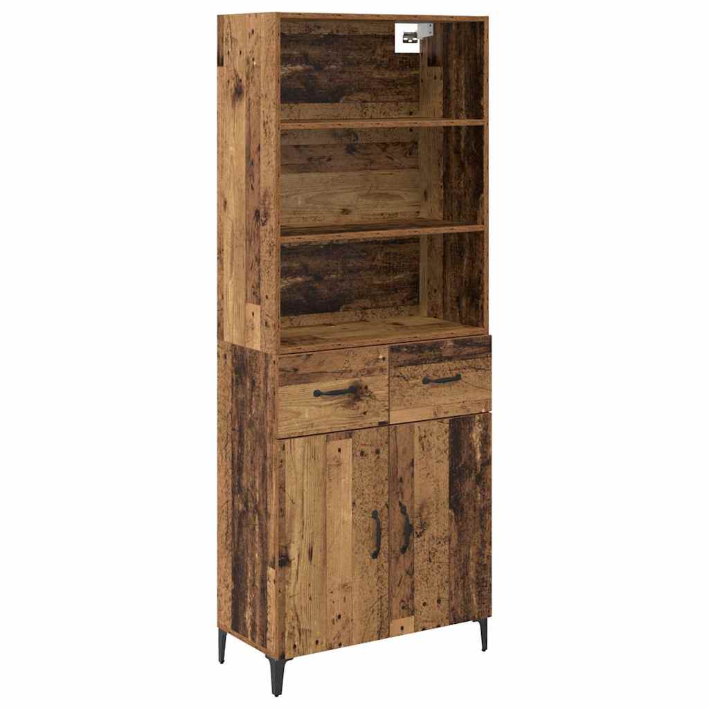 Hoge kast met lade Oud Hout 69,5 x 34 x 180 cm Bewerkt hout is nu te koop bij PeponiXL, paradijselijk wonen!