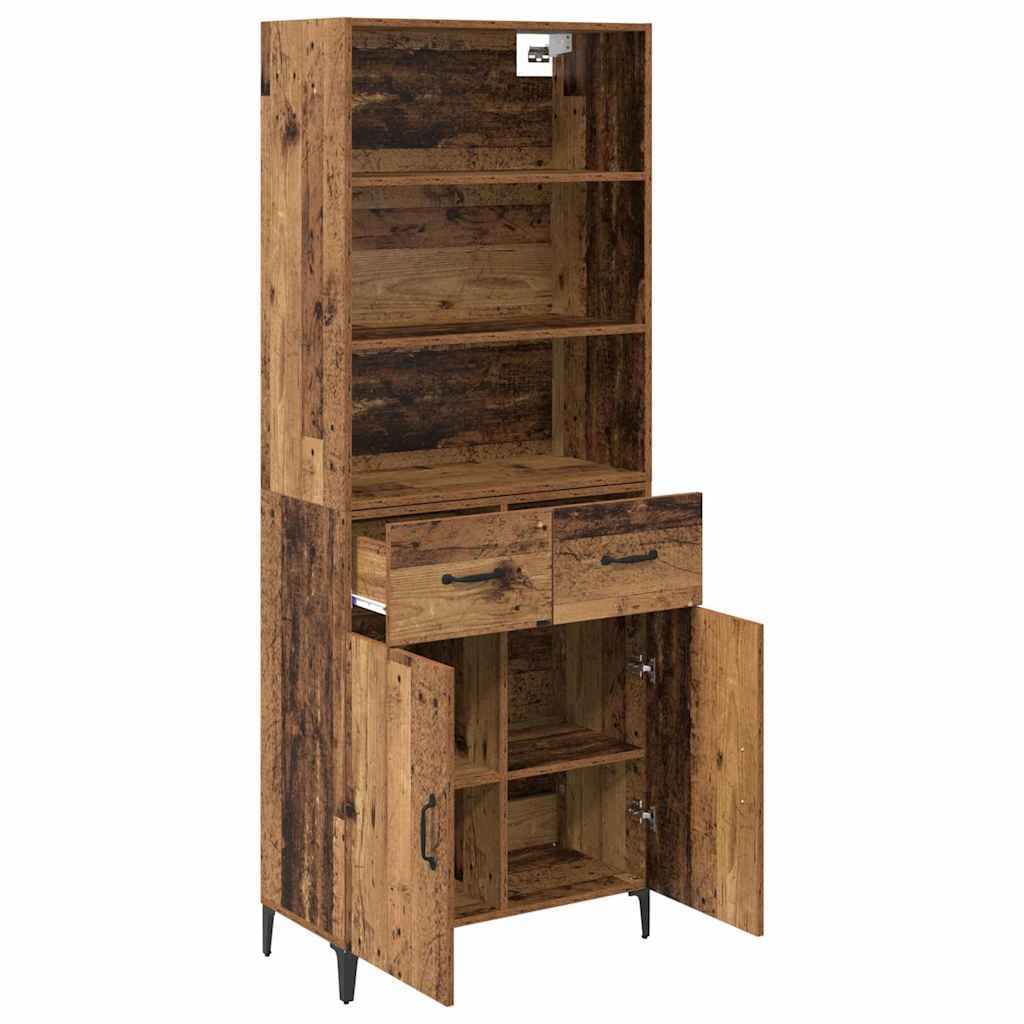Hoge kast met lade Oud Hout 69,5 x 34 x 180 cm Bewerkt hout is nu te koop bij PeponiXL, paradijselijk wonen!