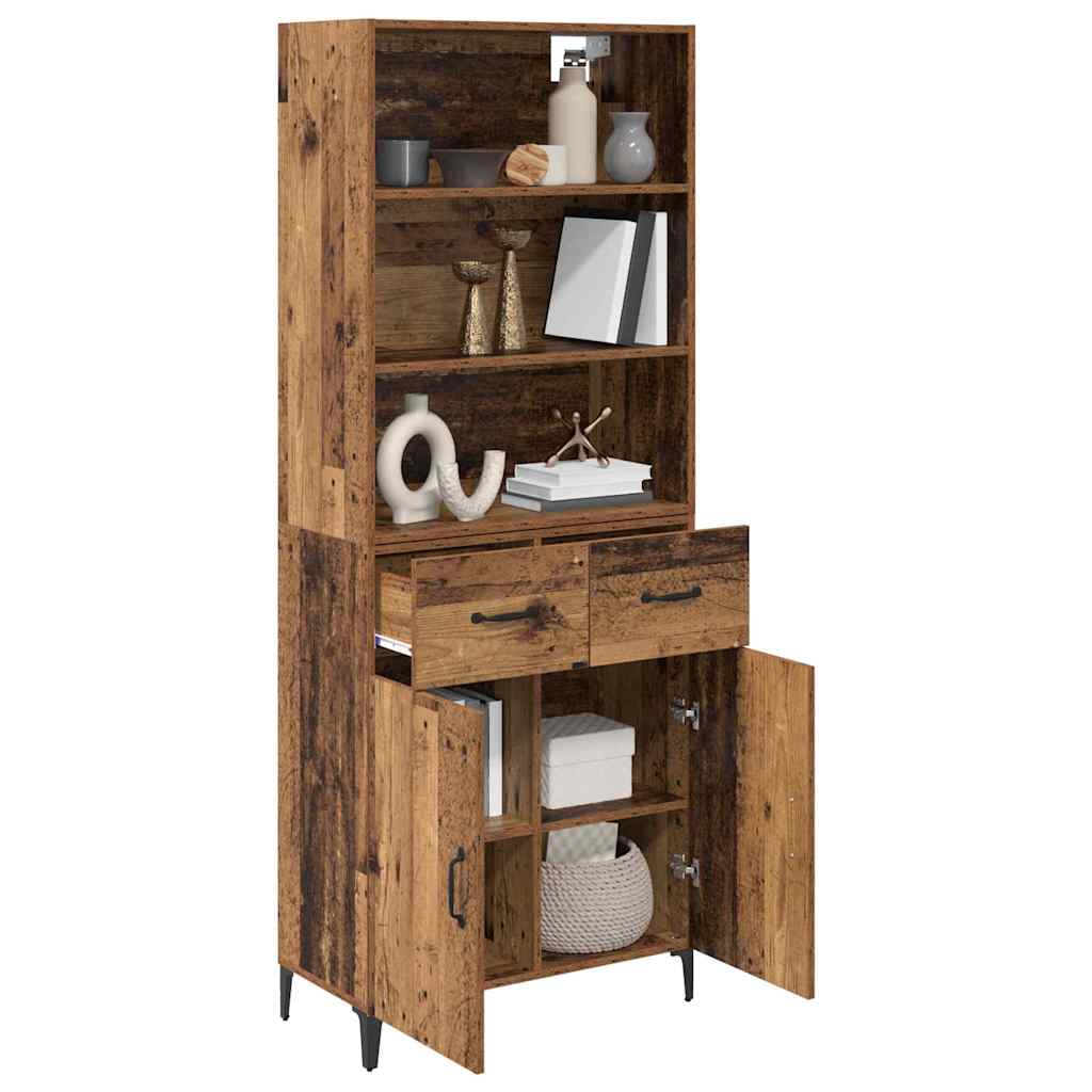 Hoge kast met lade Oud Hout 69,5 x 34 x 180 cm Bewerkt hout is nu te koop bij PeponiXL, paradijselijk wonen!