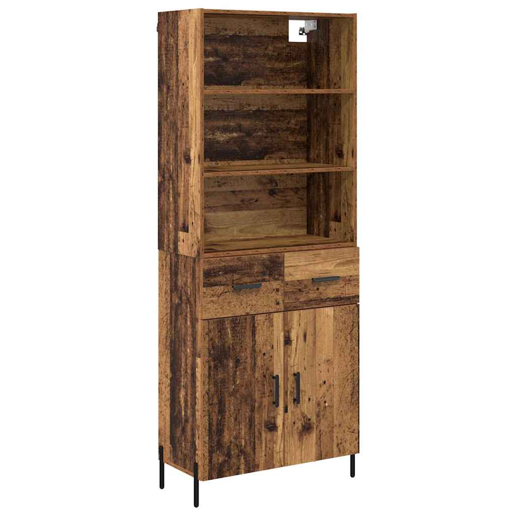 Hoge kast met lade Oud Hout 69,5 x 32,5 x 180 cm Bewerkt hout is nu te koop bij PeponiXL, paradijselijk wonen!