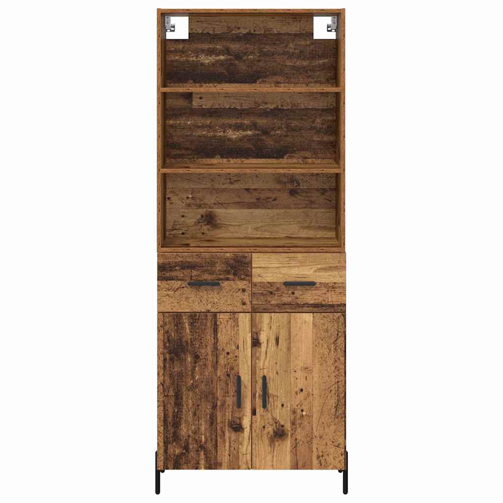 Hoge kast met lade Oud Hout 69,5 x 32,5 x 180 cm Bewerkt hout is nu te koop bij PeponiXL, paradijselijk wonen!