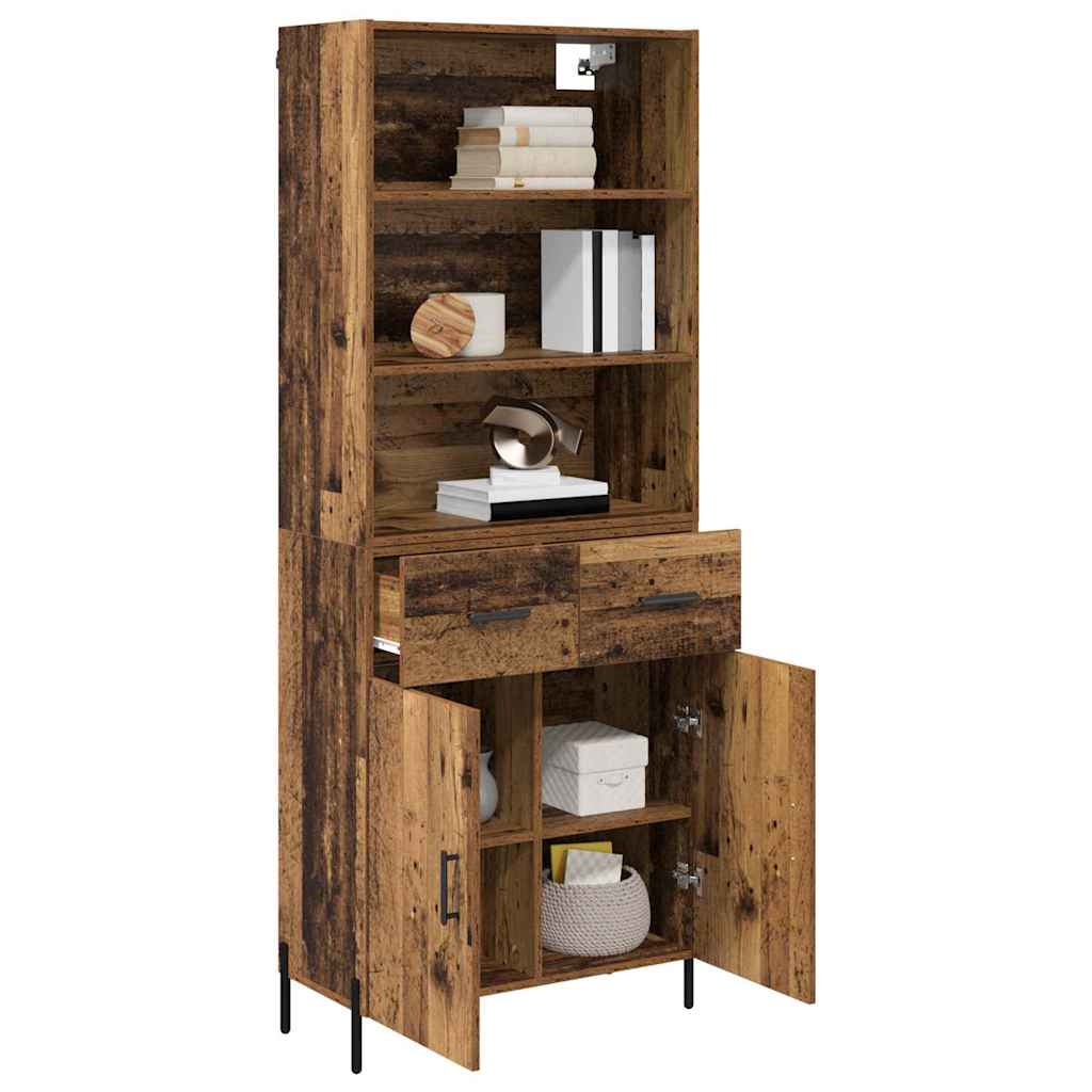 Hoge kast met lade Oud Hout 69,5 x 32,5 x 180 cm Bewerkt hout is nu te koop bij PeponiXL, paradijselijk wonen!