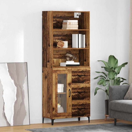Hoge kast met lade Oud Hout 69,5 x 34 x 180 cm Bewerkt hout is nu te koop bij PeponiXL, paradijselijk wonen!