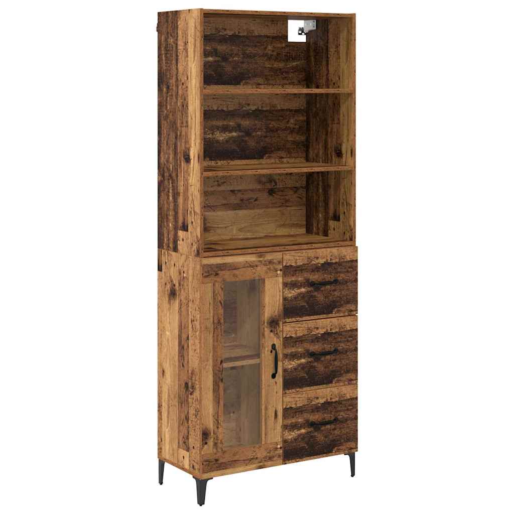Hoge kast met lade Oud Hout 69,5 x 34 x 180 cm Bewerkt hout is nu te koop bij PeponiXL, paradijselijk wonen!
