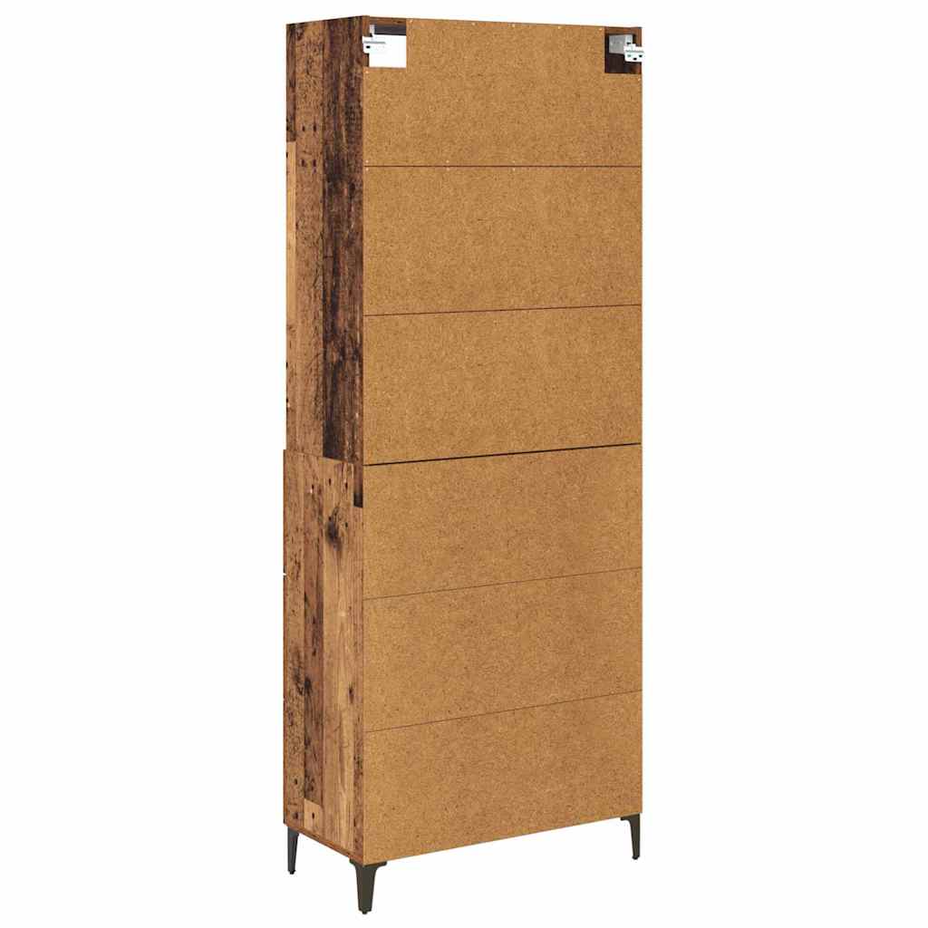 Hoge kast met lade Oud Hout 69,5 x 34 x 180 cm Bewerkt hout is nu te koop bij PeponiXL, paradijselijk wonen!