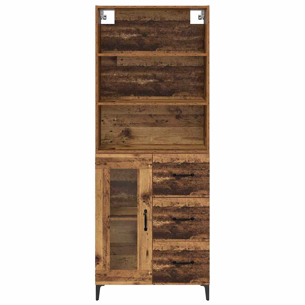 Hoge kast met lade Oud Hout 69,5 x 34 x 180 cm Bewerkt hout is nu te koop bij PeponiXL, paradijselijk wonen!