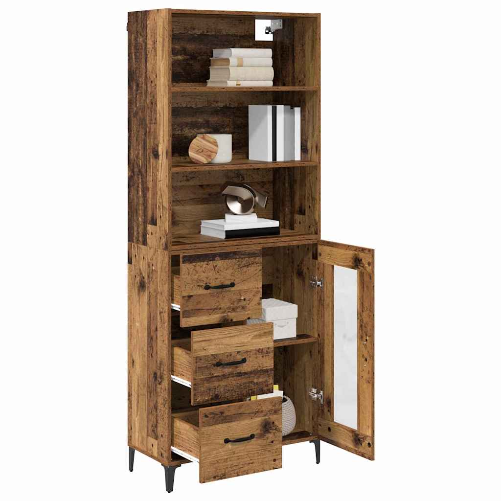Hoge kast met lade Oud Hout 69,5 x 34 x 180 cm Bewerkt hout is nu te koop bij PeponiXL, paradijselijk wonen!
