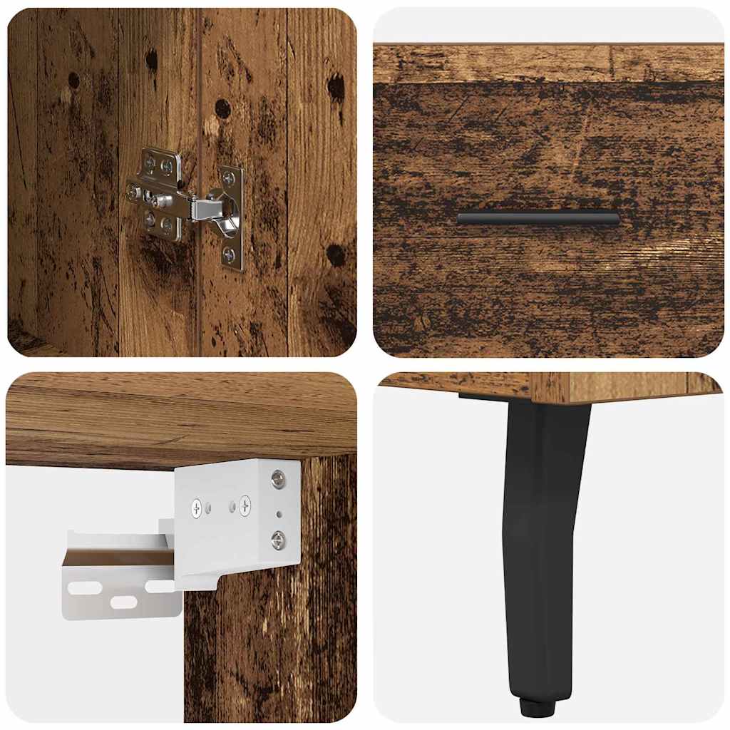 Hoge kast 2 pcs Oud Hout Bewerkt hout is nu te koop bij PeponiXL, paradijselijk wonen!