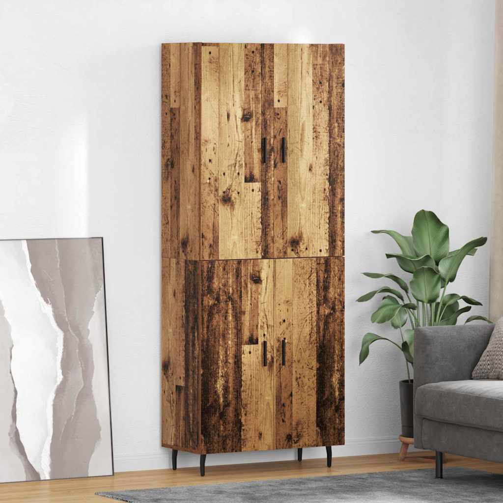 Hoge kast 2 pcs Oud Hout Bewerkt hout is nu te koop bij PeponiXL, paradijselijk wonen!