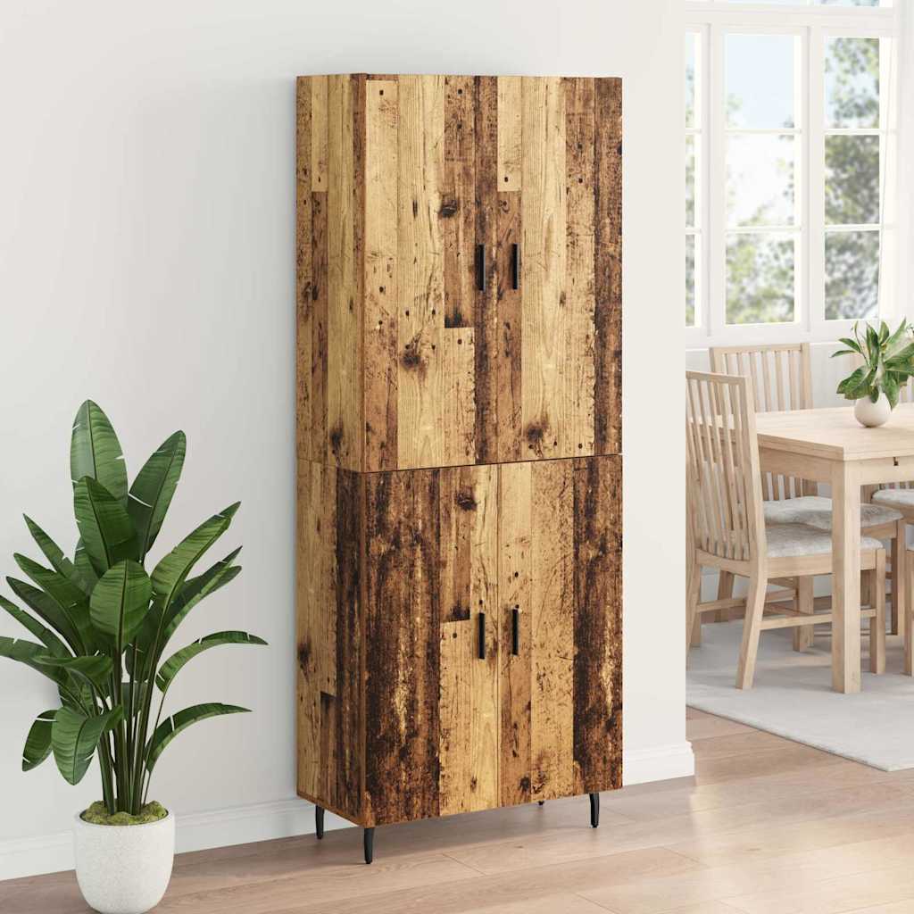 Hoge kast 2 pcs Oud Hout Bewerkt hout is nu te koop bij PeponiXL, paradijselijk wonen!