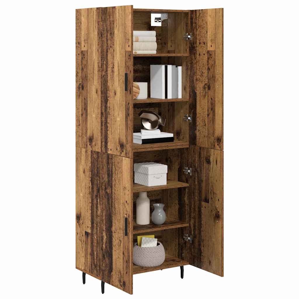 Hoge kast 2 pcs Oud Hout Bewerkt hout is nu te koop bij PeponiXL, paradijselijk wonen!