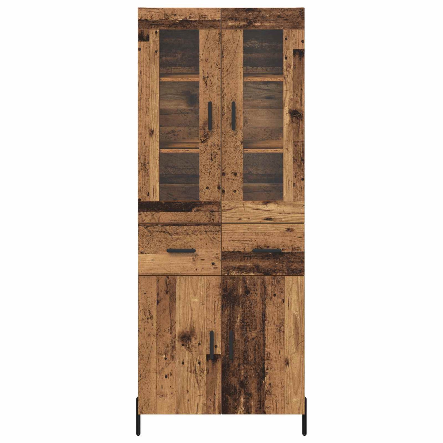 Highboard met lade Oud Hout 69,5 x 34 x 180 cm Bewerkt hout is nu te koop bij PeponiXL, paradijselijk wonen!