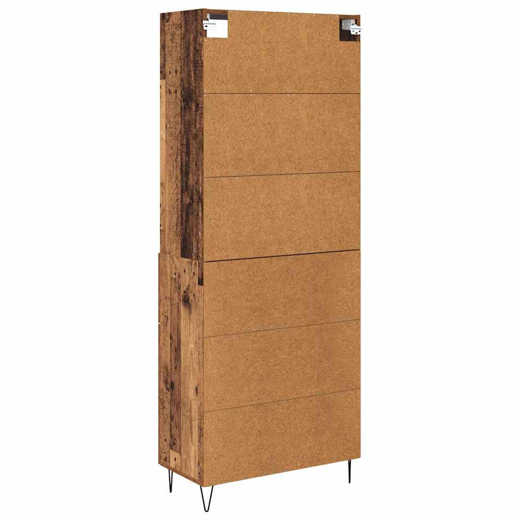 Hoge kast met lade 2 pcs Oudhout Bewerkt hout is nu te koop bij PeponiXL, paradijselijk wonen!
