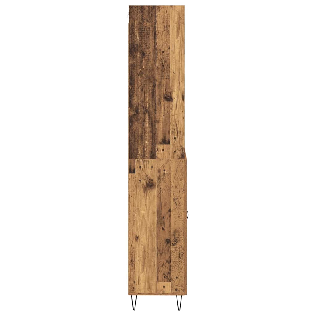 Hoge kast met lade 2 pcs Oudhout Bewerkt hout is nu te koop bij PeponiXL, paradijselijk wonen!