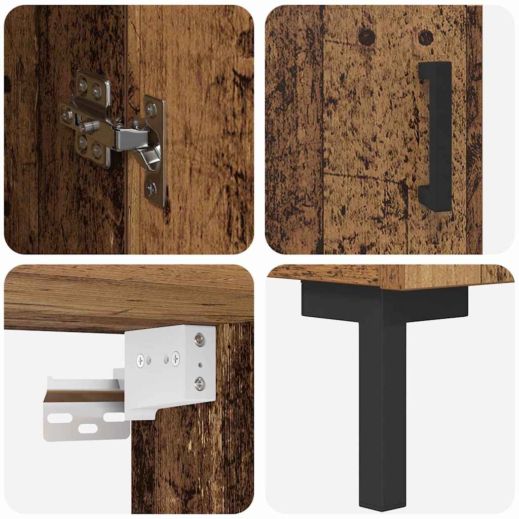 Hoge kast 2 pcs Oud Hout Bewerkt hout is nu te koop bij PeponiXL, paradijselijk wonen!