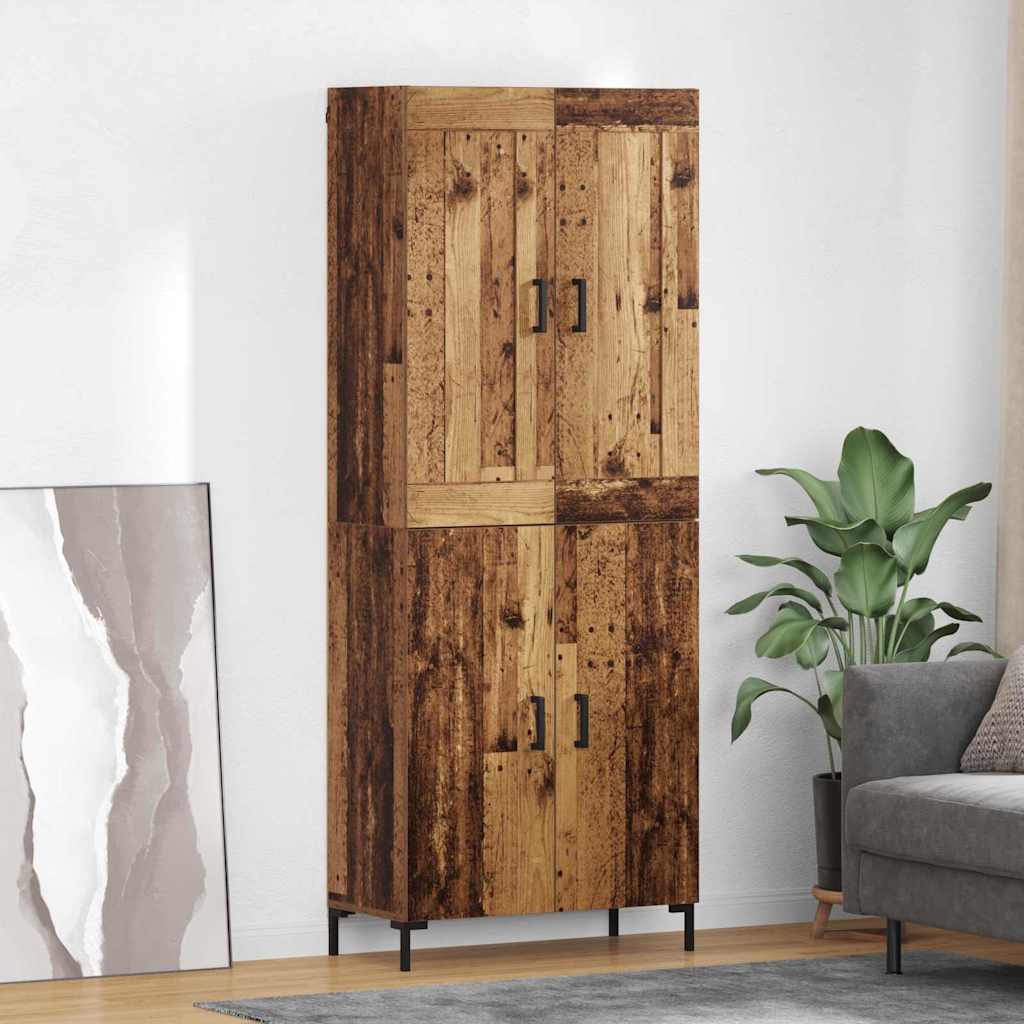Hoge kast 2 pcs Oud Hout Bewerkt hout is nu te koop bij PeponiXL, paradijselijk wonen!
