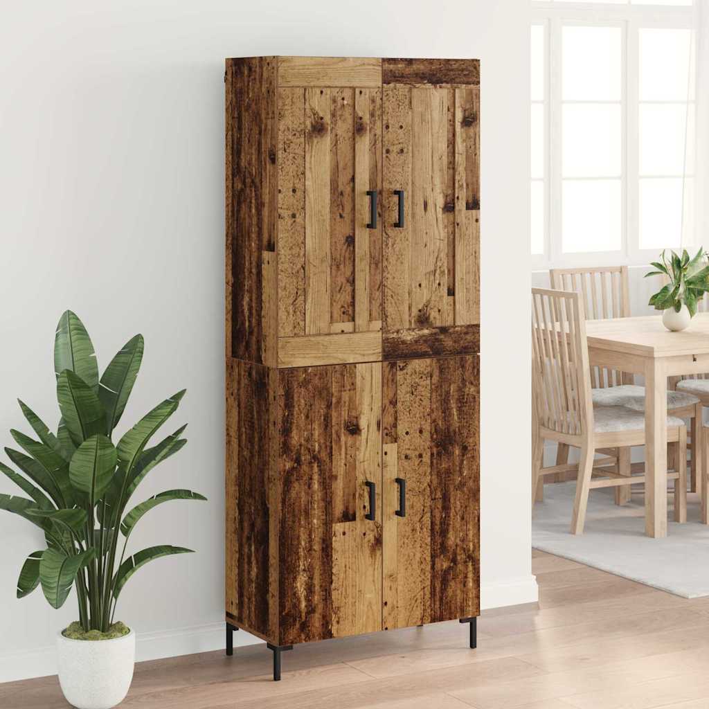 Hoge kast 2 pcs Oud Hout Bewerkt hout is nu te koop bij PeponiXL, paradijselijk wonen!