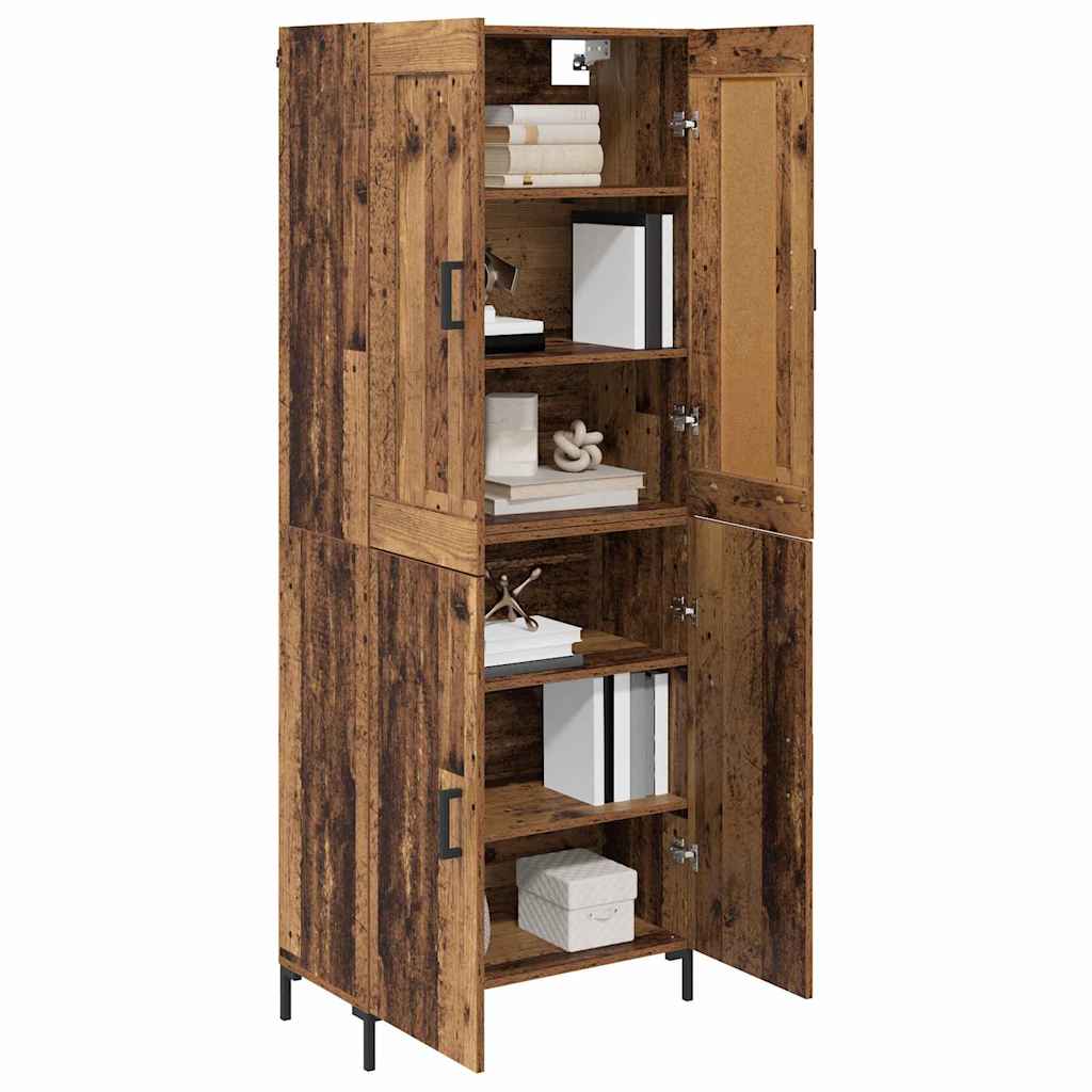 Hoge kast 2 pcs Oud Hout Bewerkt hout is nu te koop bij PeponiXL, paradijselijk wonen!