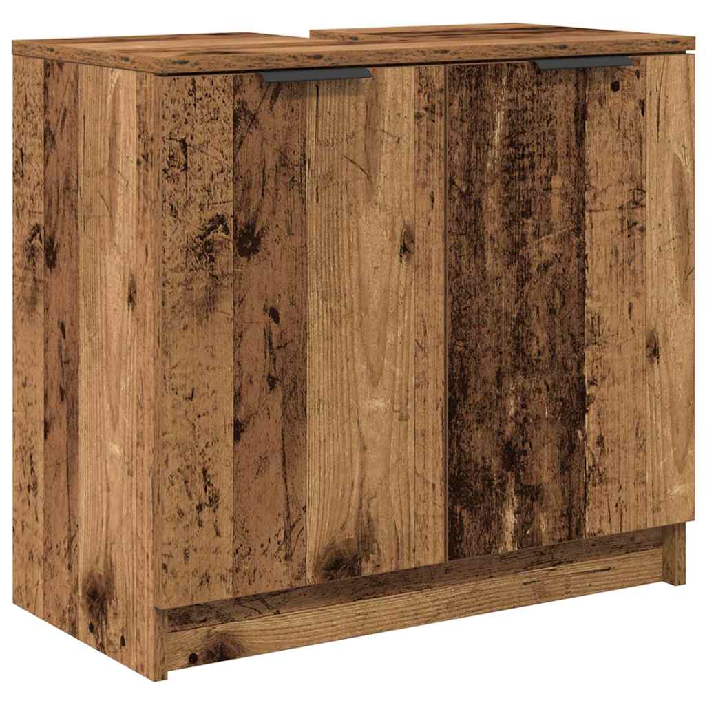 Badkamerkastenset met plank 3 pcs Oud Hout Bewerkt hout is nu te koop bij PeponiXL, paradijselijk wonen!