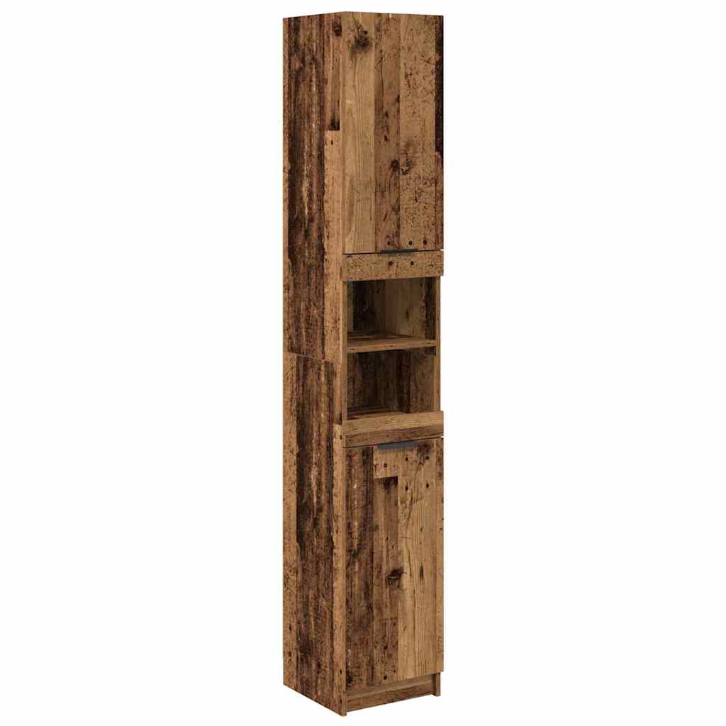 Badkamerkastenset met plank 3 pcs Oud Hout Bewerkt hout is nu te koop bij PeponiXL, paradijselijk wonen!