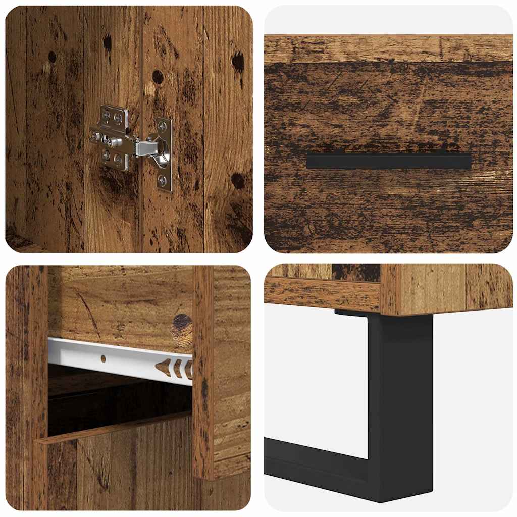 Hoge kast met lade Oudhout 69,5 x 34 x 180 cm Bewerkt hout is nu te koop bij PeponiXL, paradijselijk wonen!