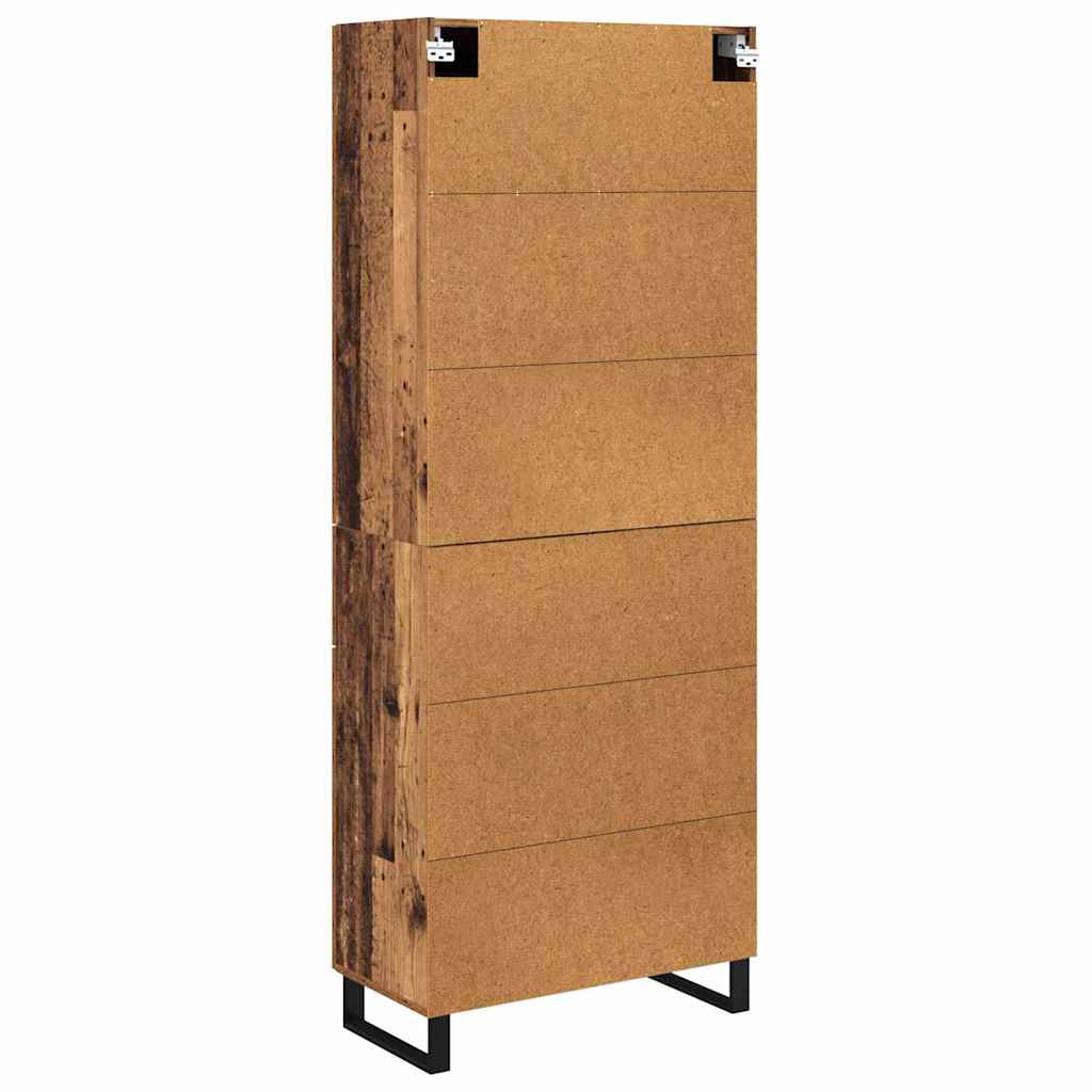 Hoge kast met lade Oudhout 69,5 x 34 x 180 cm Bewerkt hout is nu te koop bij PeponiXL, paradijselijk wonen!