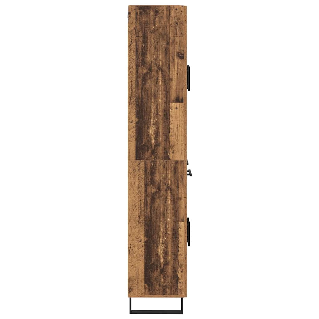Hoge kast met lade Oudhout 69,5 x 34 x 180 cm Bewerkt hout is nu te koop bij PeponiXL, paradijselijk wonen!