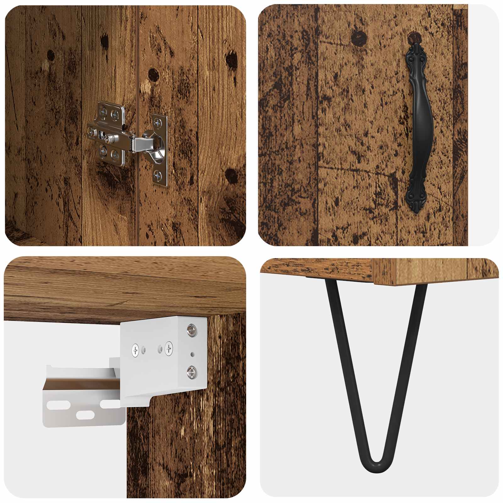 Hoge kast 2 pcs Oudhout Bewerkt hout is nu te koop bij PeponiXL, paradijselijk wonen!