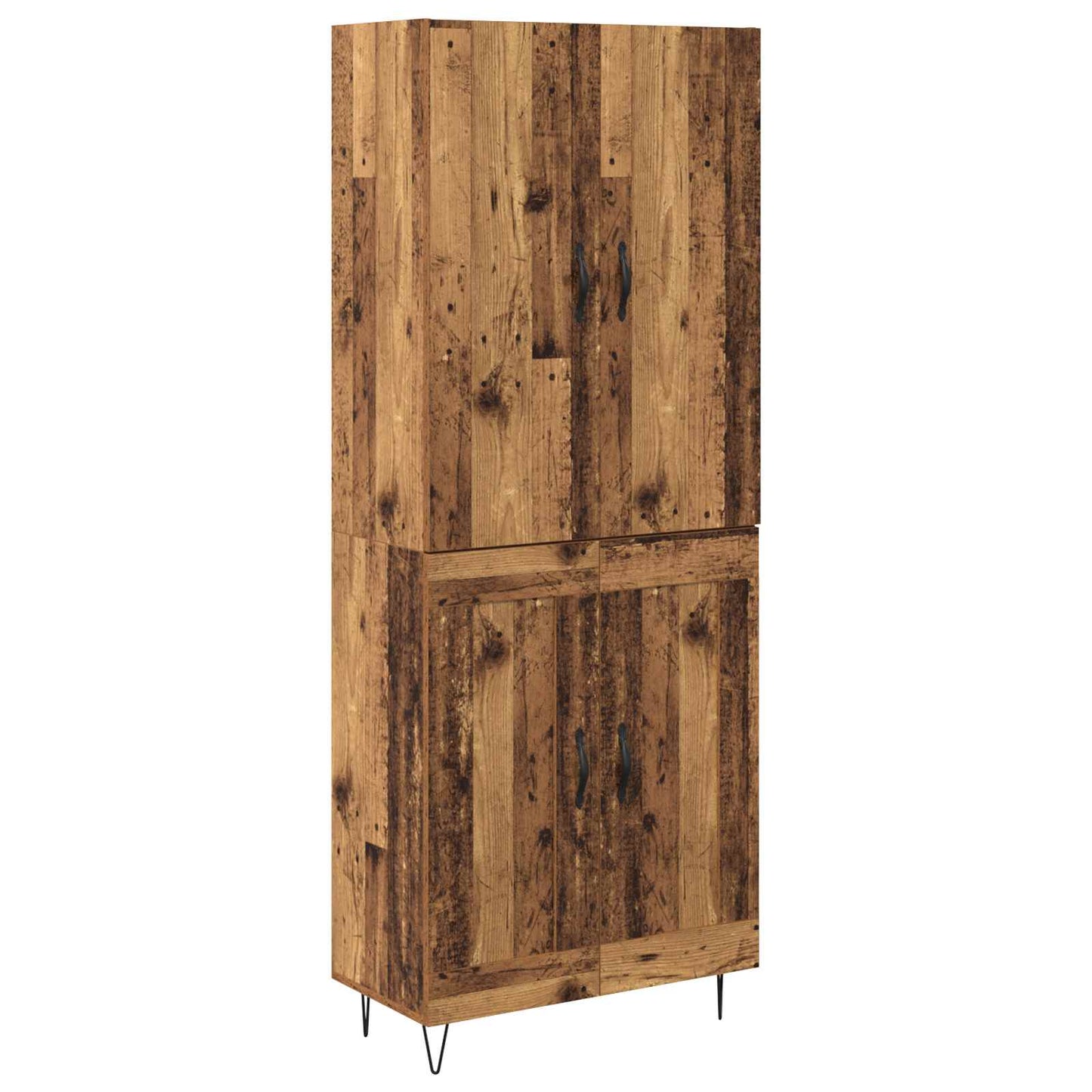 Hoge kast 2 pcs Oudhout Bewerkt hout is nu te koop bij PeponiXL, paradijselijk wonen!