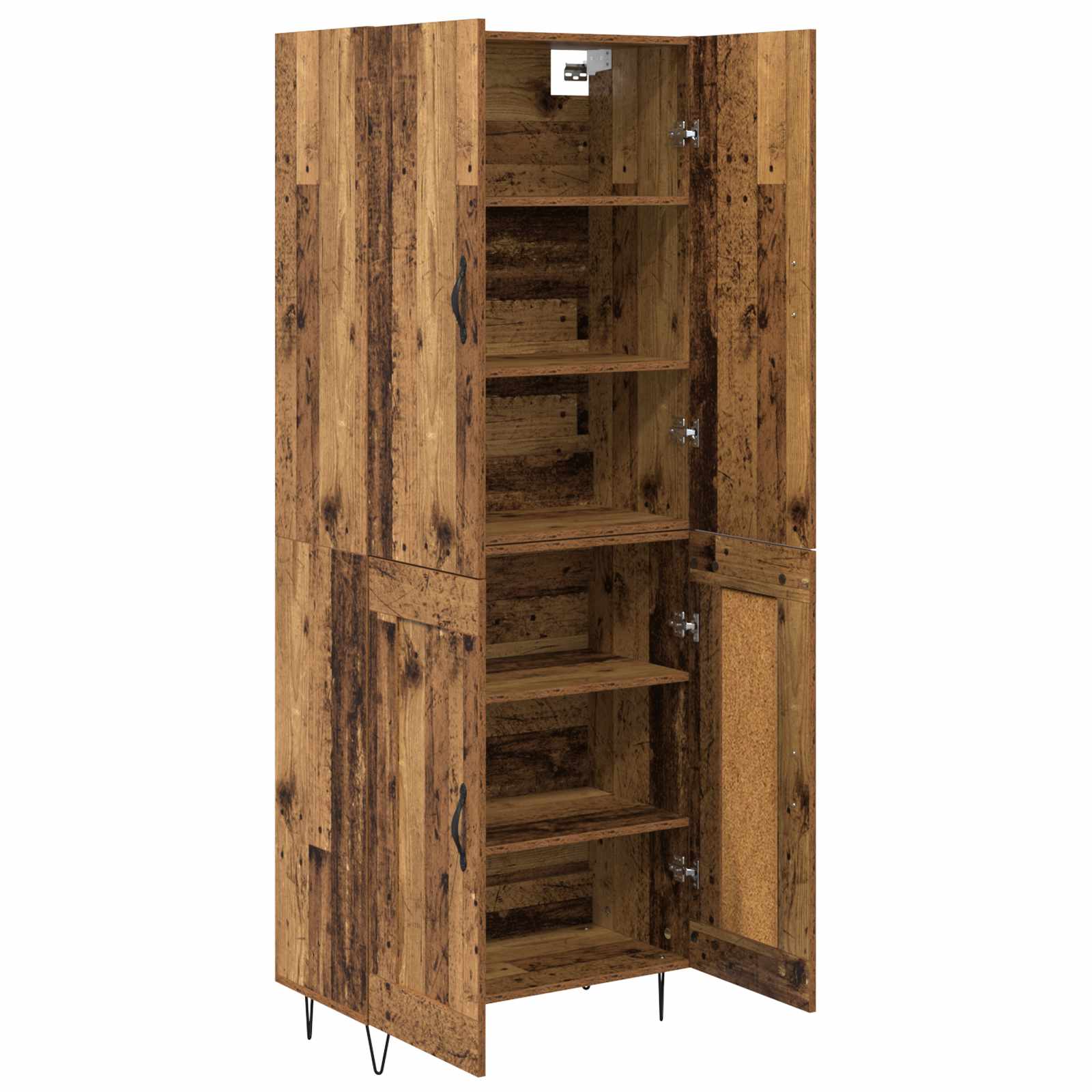 Hoge kast 2 pcs Oudhout Bewerkt hout is nu te koop bij PeponiXL, paradijselijk wonen!