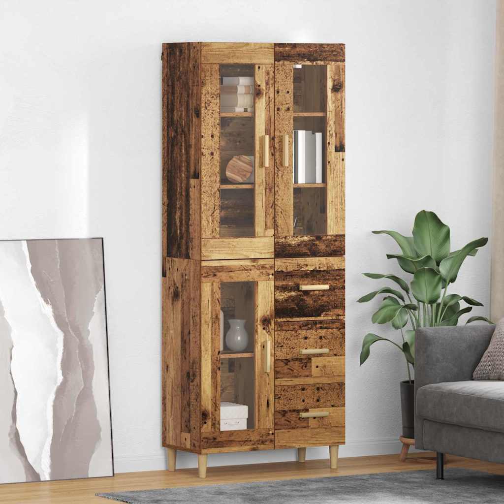 Hoge kast met lade Oud Hout 69,5 x 34 x 180 cm Bewerkt hout is nu te koop bij PeponiXL, paradijselijk wonen!