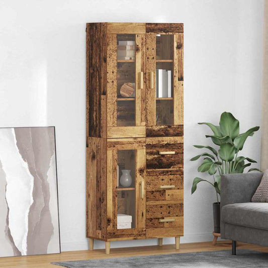 Hoge kast met lade Oud Hout 69,5 x 34 x 180 cm Bewerkt hout is nu te koop bij PeponiXL, paradijselijk wonen!