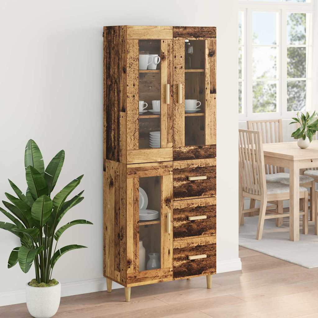 Hoge kast met lade Oud Hout 69,5 x 34 x 180 cm Bewerkt hout is nu te koop bij PeponiXL, paradijselijk wonen!