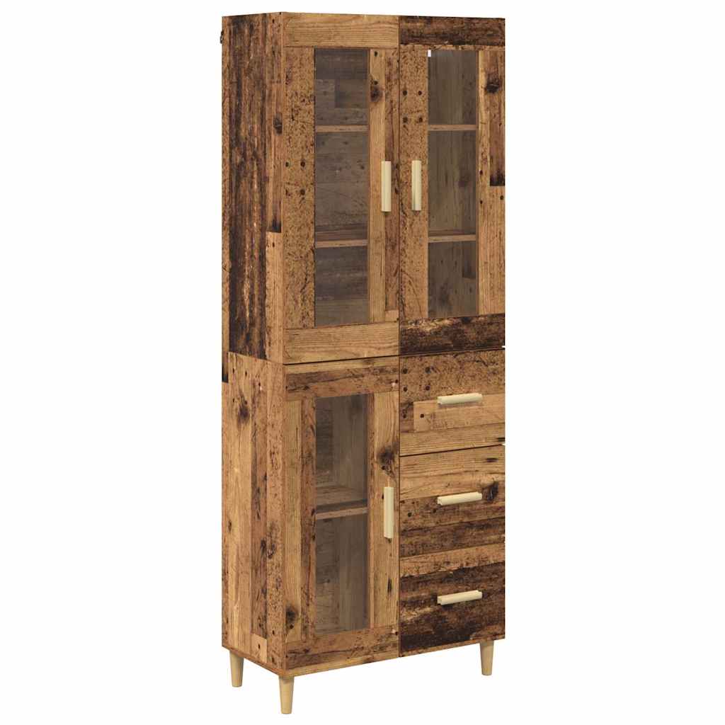 Hoge kast met lade Oud Hout 69,5 x 34 x 180 cm Bewerkt hout is nu te koop bij PeponiXL, paradijselijk wonen!